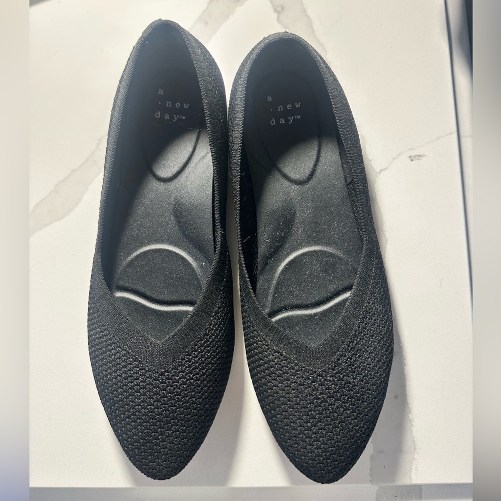 Knit Black Washable Ballet Flats - Size 6.5
